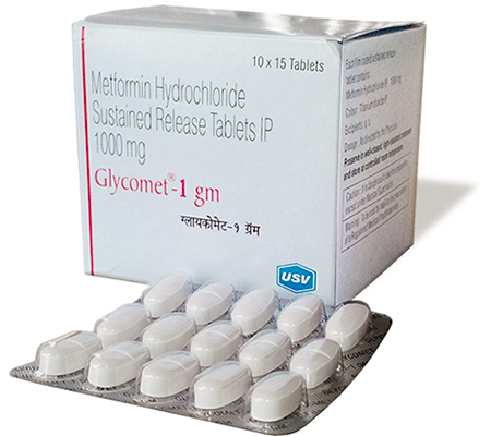 Glycomet 500 mg (100 pills)